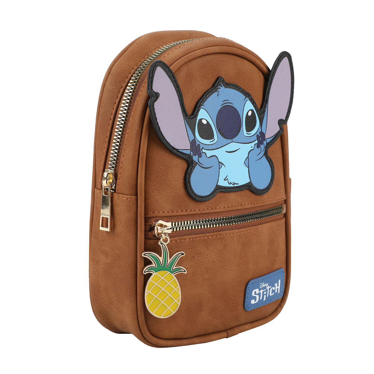 Stitch Applique Character Art 7.4" Brown Sling Bag