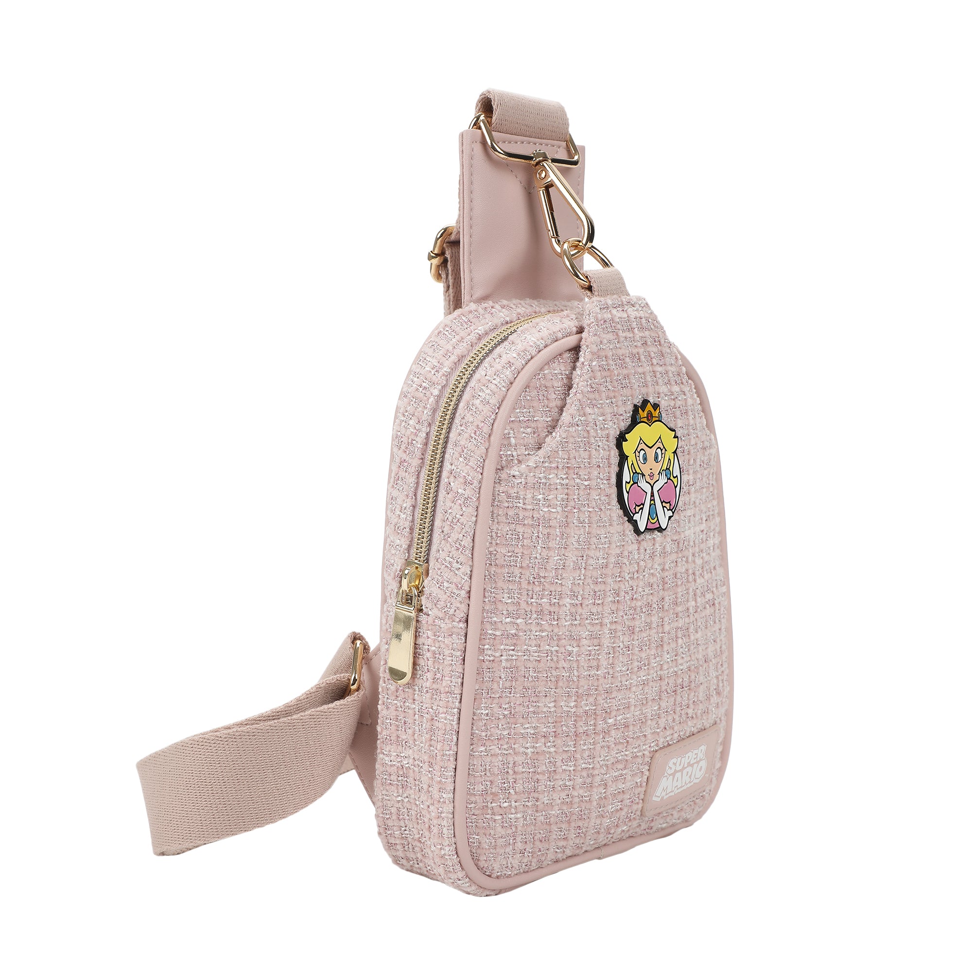 Super Mario Brothers Princess Peach Sling Bag With Adjustable Strap