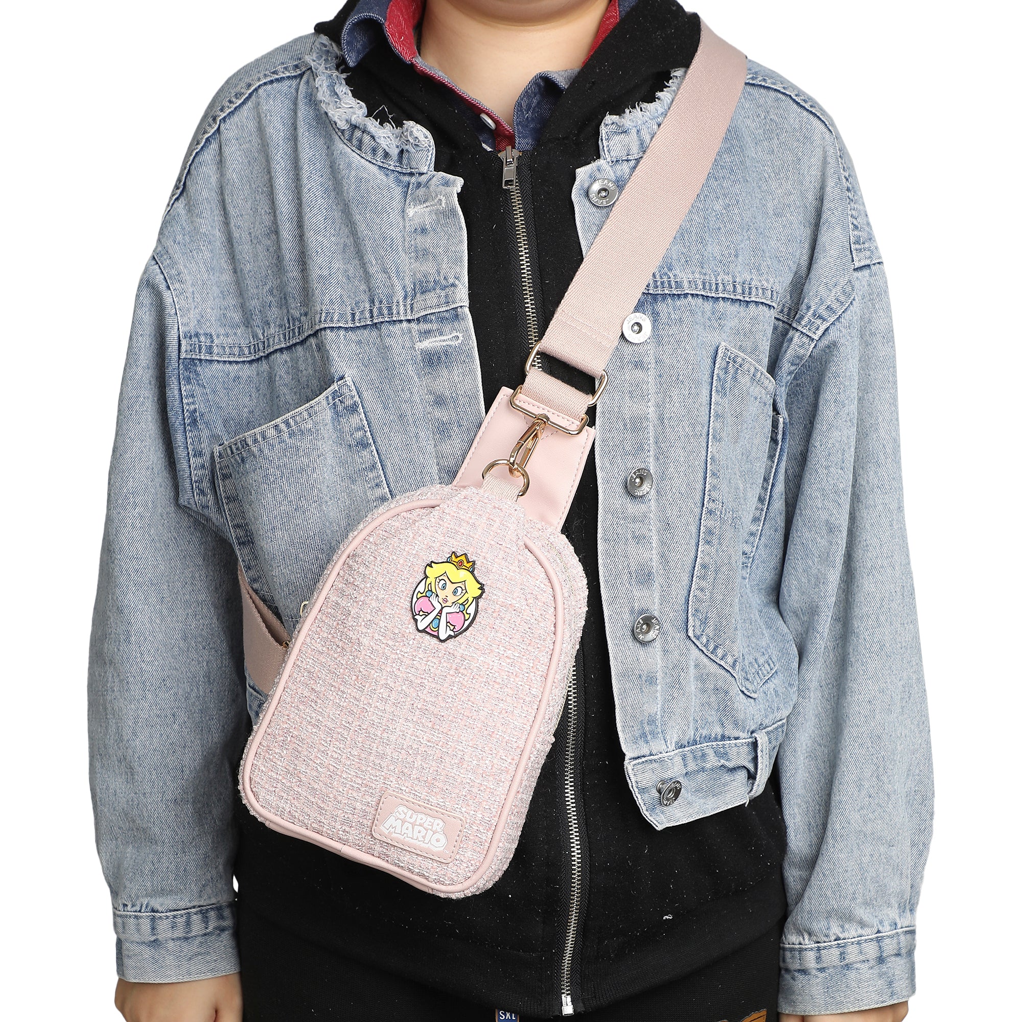 Super Mario Brothers Princess Peach Sling Bag With Adjustable Strap