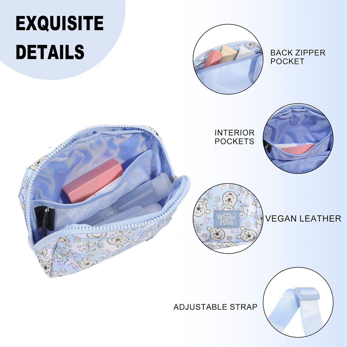 Winnie The Pooh Fanny Pack, 5-Inch Sling Bag for Women