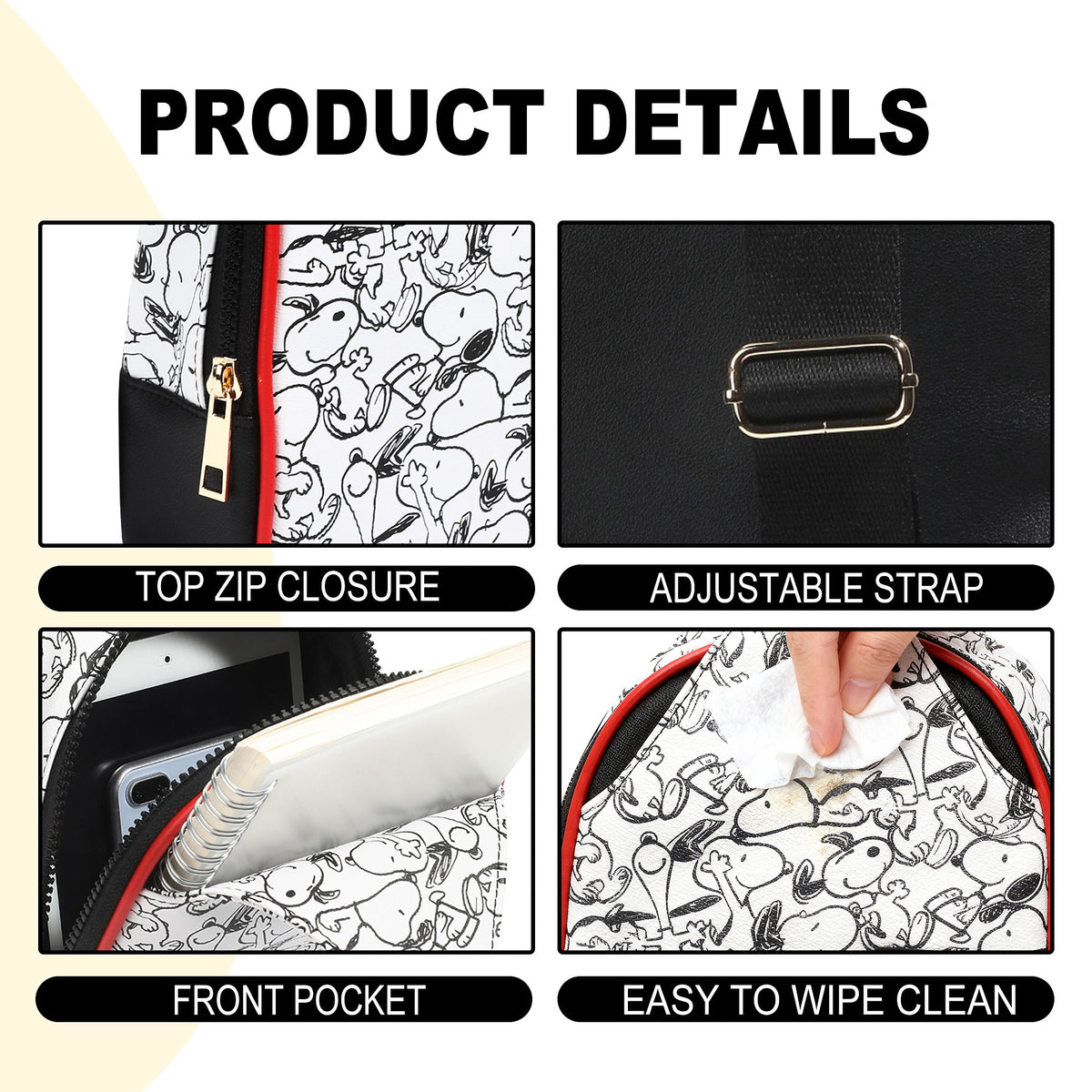 Peanuts Snoopy Fanny Pack, 9.25-Inch Sling Bag for Adults