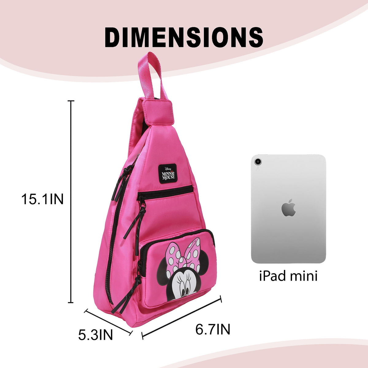 Minnie Mouse Classic Fanny Pack Sling Bag, 15.1-Inch for Adults