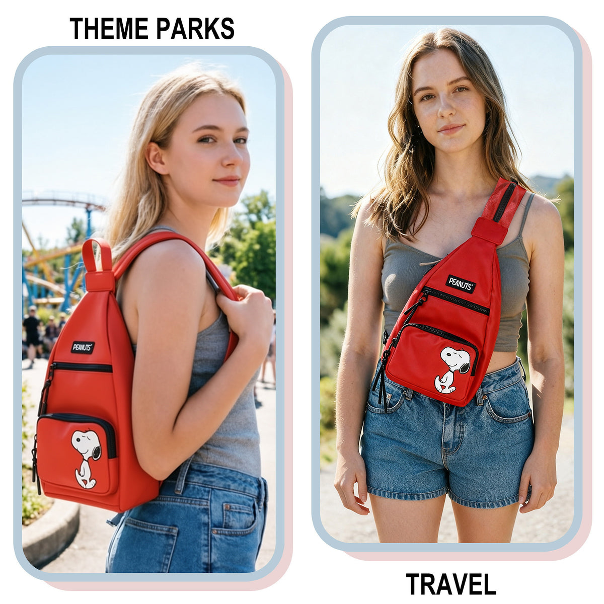 Peanuts Snoopy Classic Sling Bag, 15.1-Inch Crossbody for Women