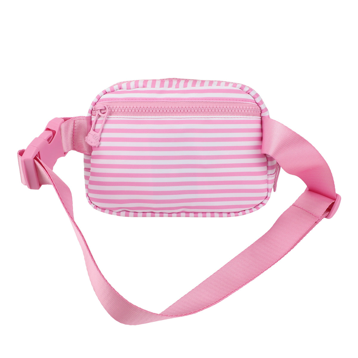 Hello Kitty Character Face 7.75" Pink & White Striped Fanny Pack Sling Bag