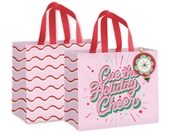 Packed Party Holiday Cheer Pink Nonwoven Tote Bag