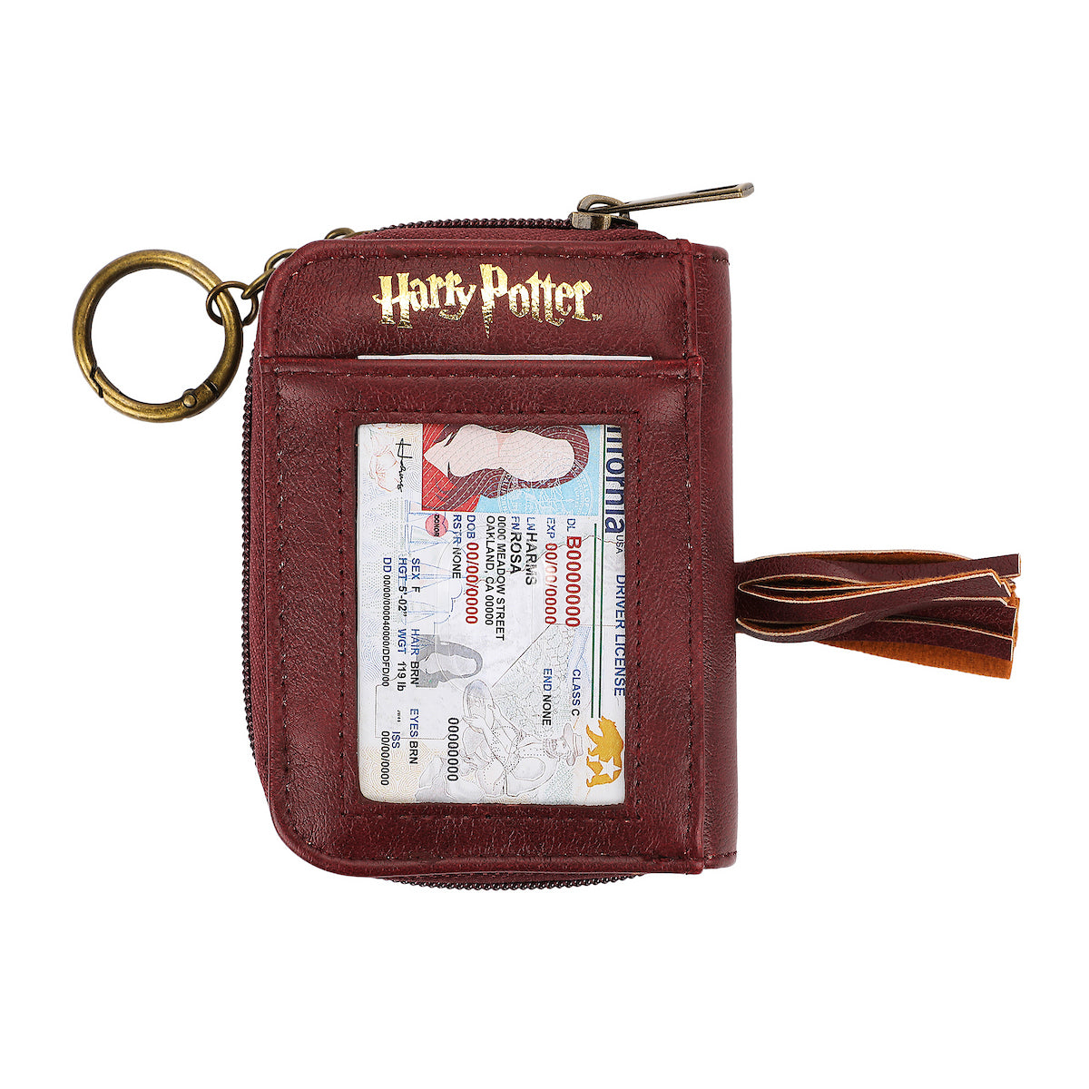 Harry Potter Hogwarts Crest with PU Tassel and Foil Zip Around Women's Wallet