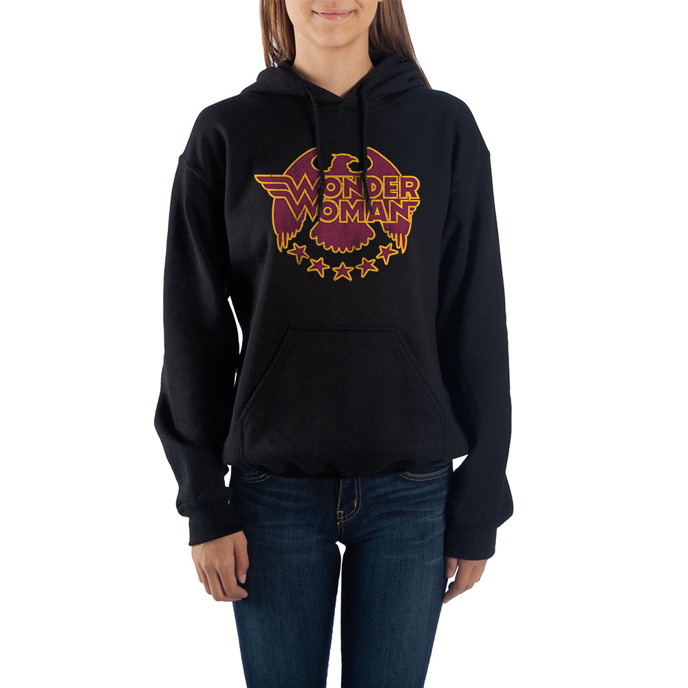 DC Comics Wonder Woman Sweat à Capuche Logo Cercle – Hoodie Officiel Femme Homme, Confortable Et Stylé Super-Héroïne