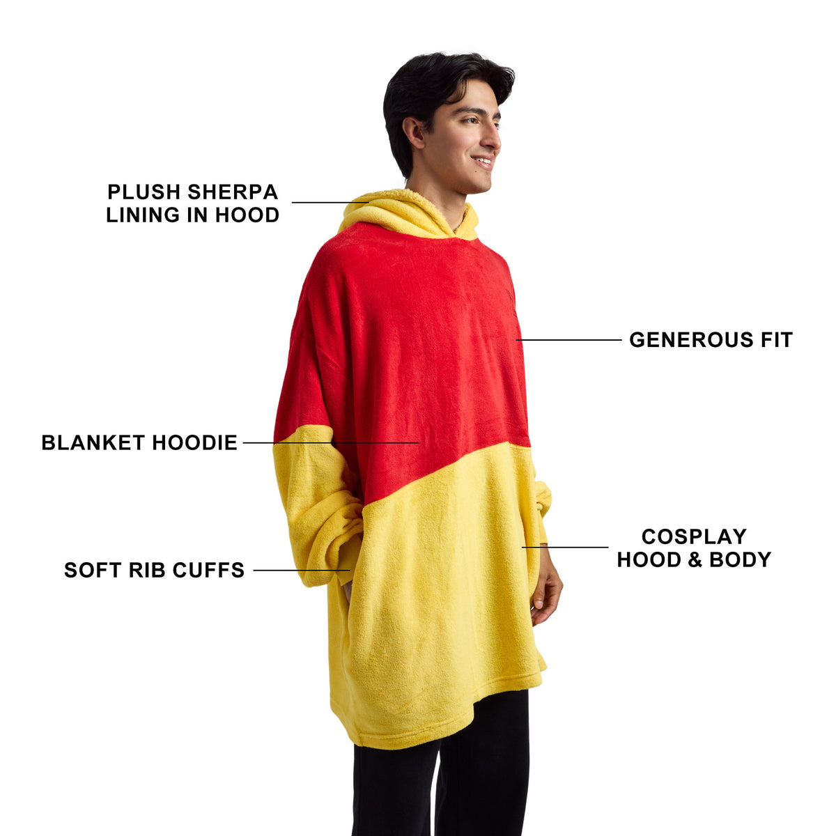 Winnie The Pooh Cosplay Oversized Sleep Hoodie For Adults-One Size