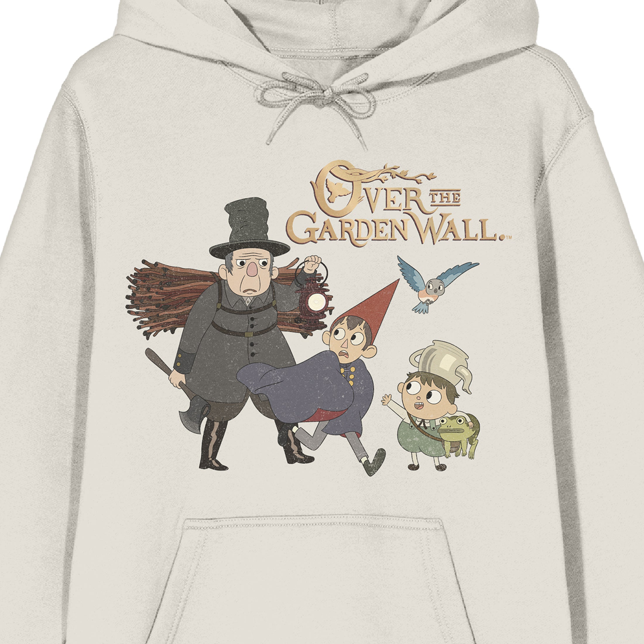 Over The Garden Wall Characters Walking Adult Sand Long Sleeve Hooded Sweatshirt