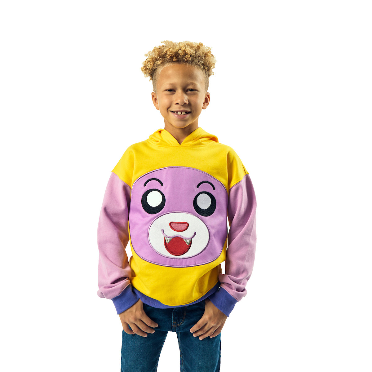 LankyBox Foxy Long Sleeve Boy's Colorblock Hooded Sweatshirt