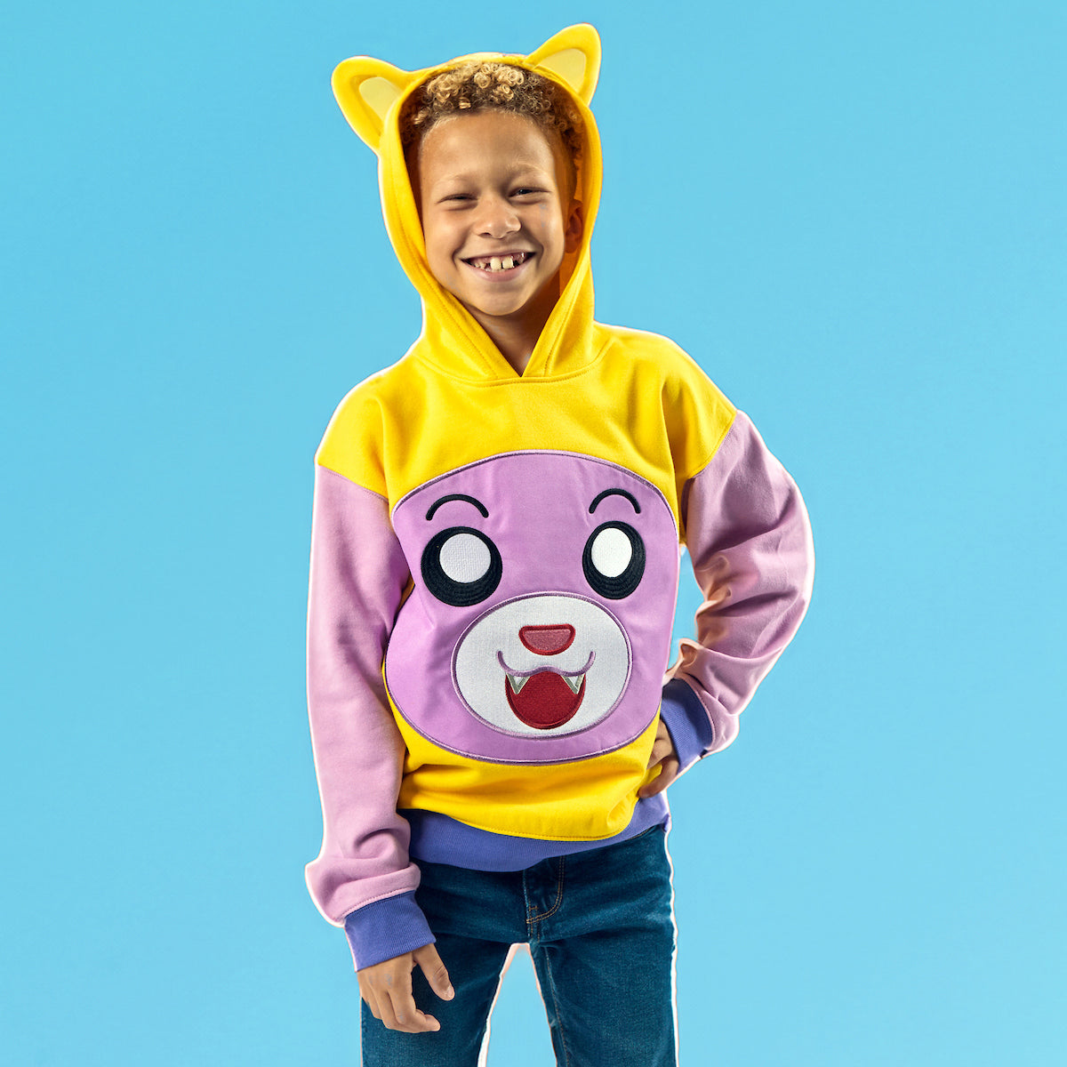 LankyBox Foxy Long Sleeve Boy's Colorblock Hooded Sweatshirt