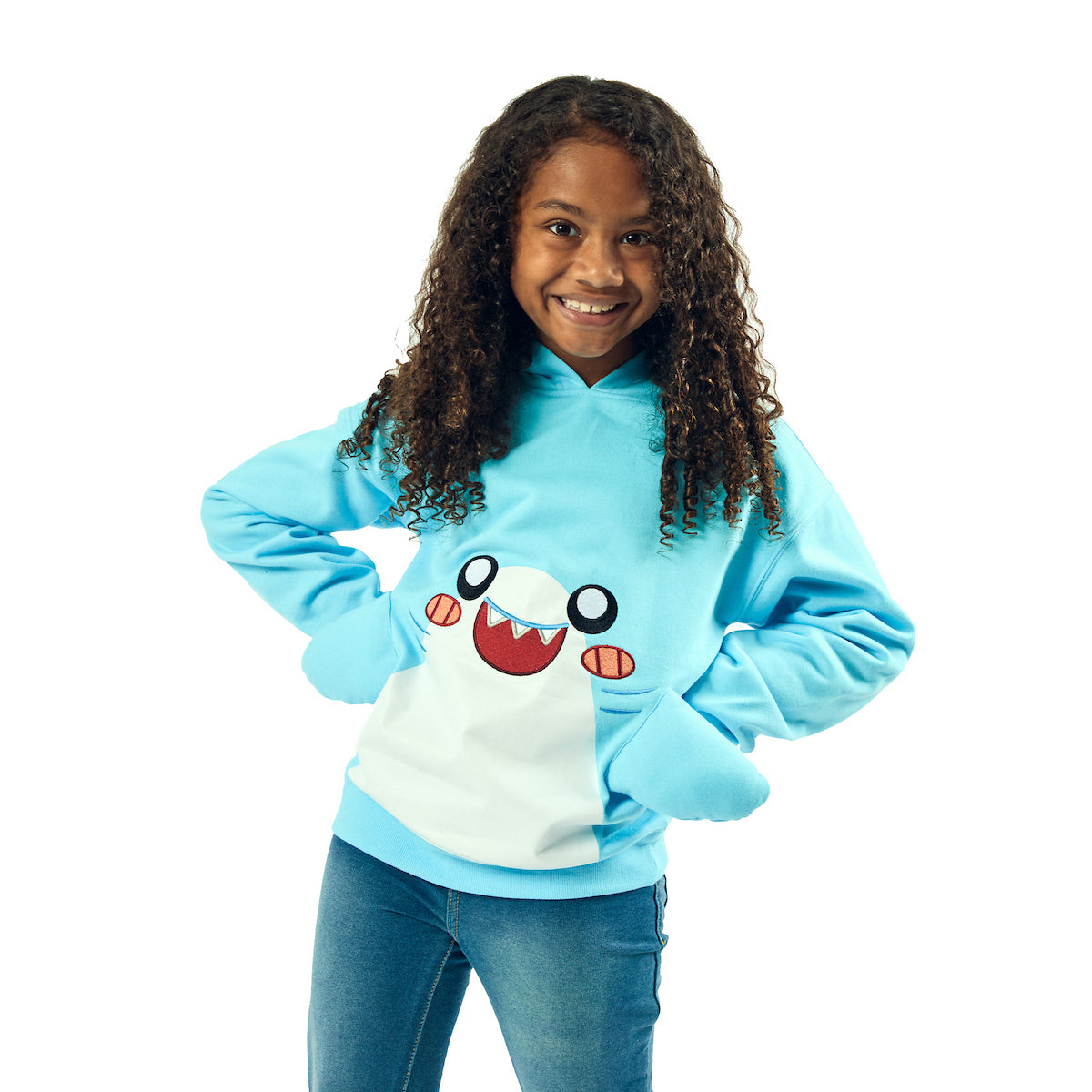 LankyBox Thicc Shark Long Sleeve Boy's Blue Cosplay Hoodie