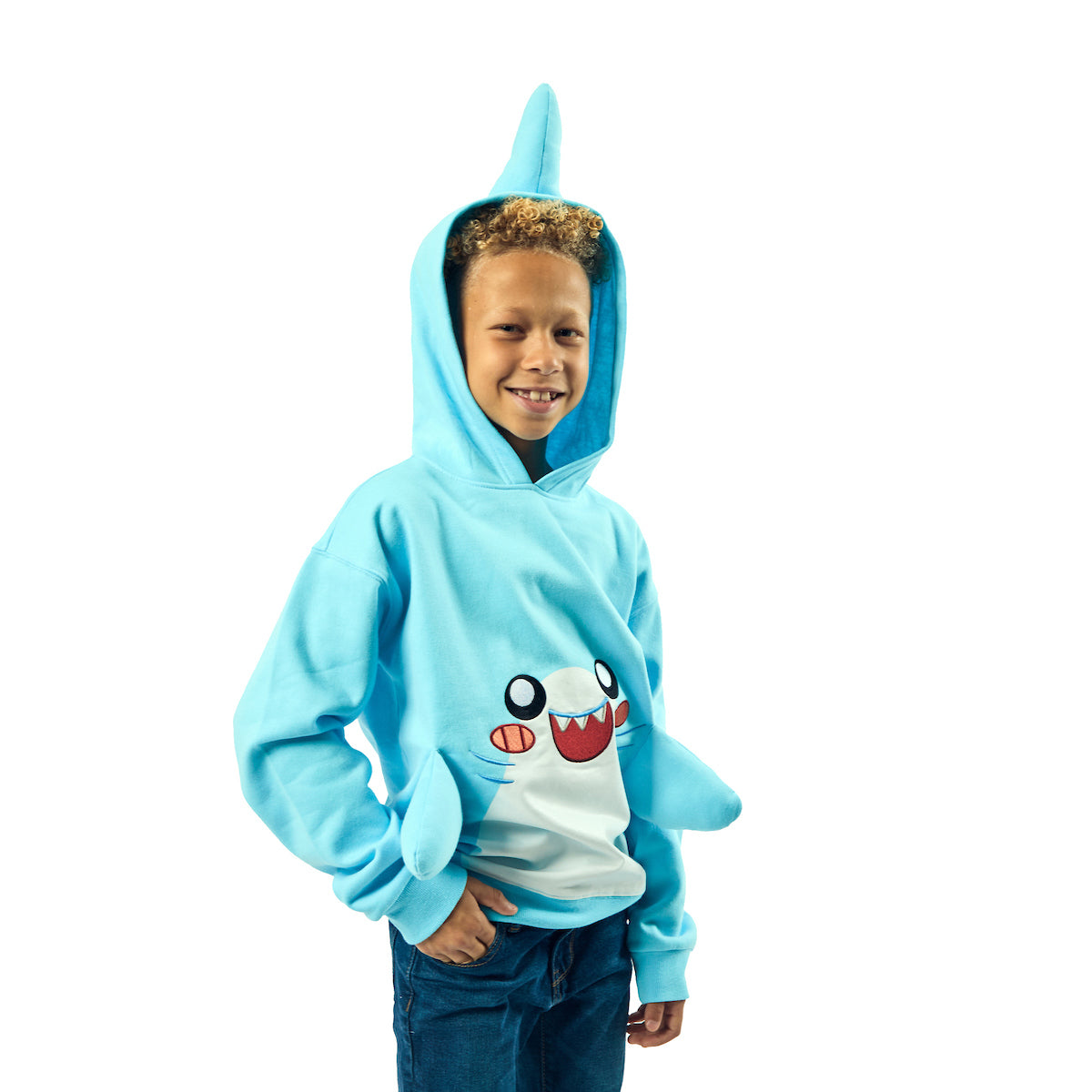 LankyBox Thicc Shark Long Sleeve Boy's Blue Cosplay Hoodie