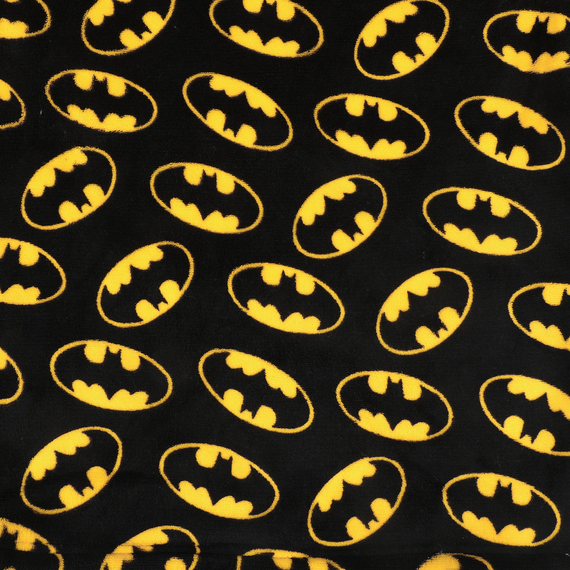 Batman Logo All-Over Print Boy's Black Long Sleeve Sherpa Lined Kids Hoodie Blanket