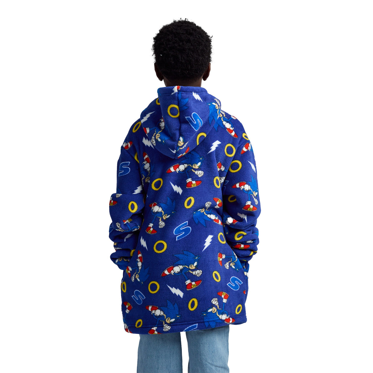 Sonic The Hedgehog Kids Hooded Blanket Sweatshirt with AOP
