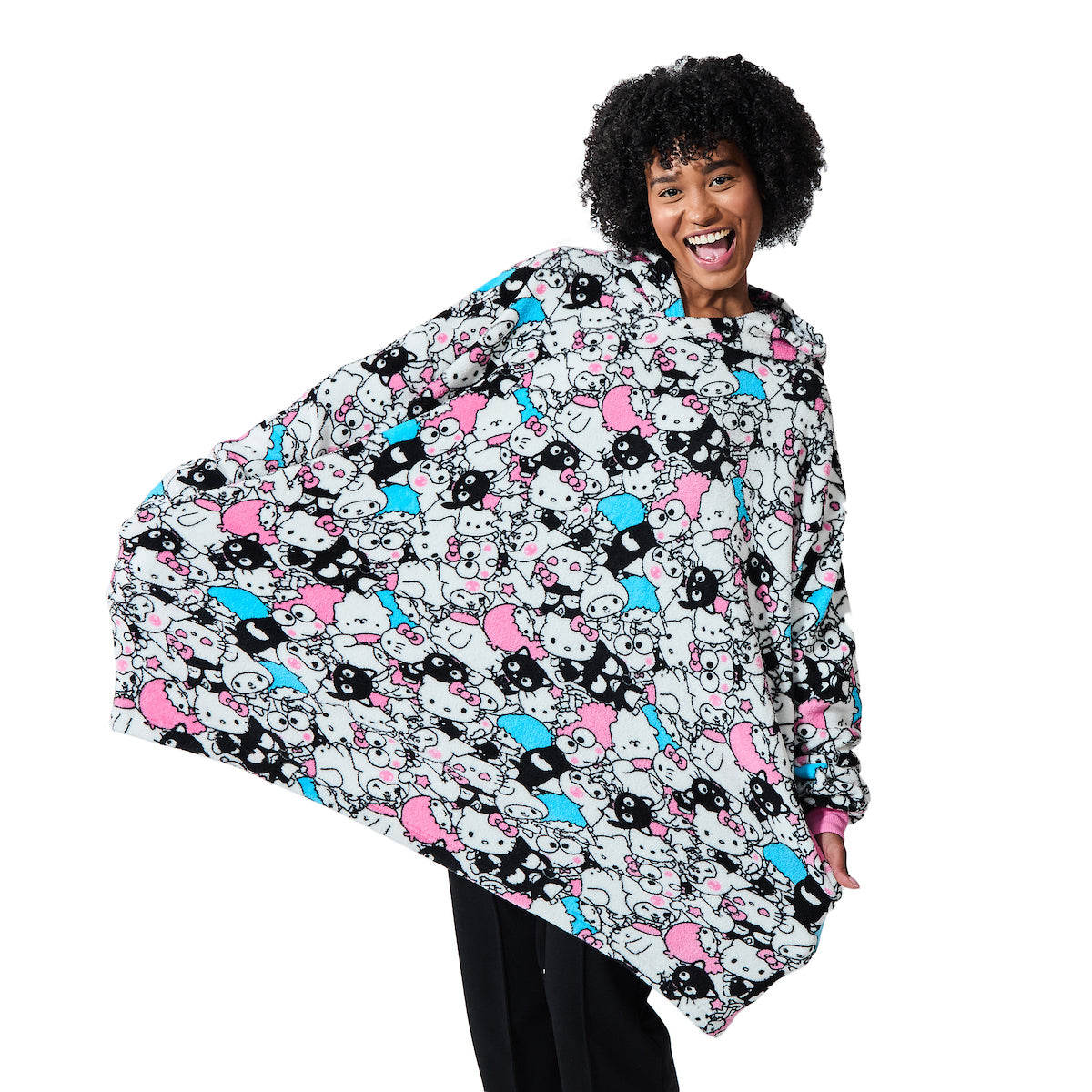Hello Kitty & Friends All-Over Character Print Hooded Blanket-OSFA