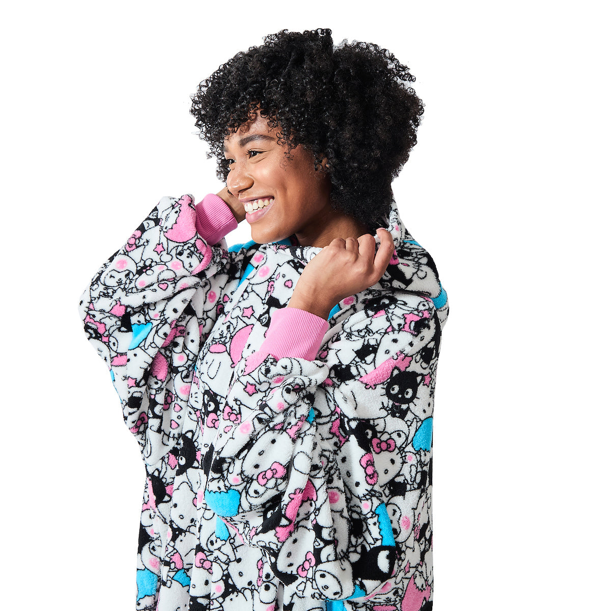 Hello Kitty & Friends All-Over Character Print Hooded Blanket-OSFA