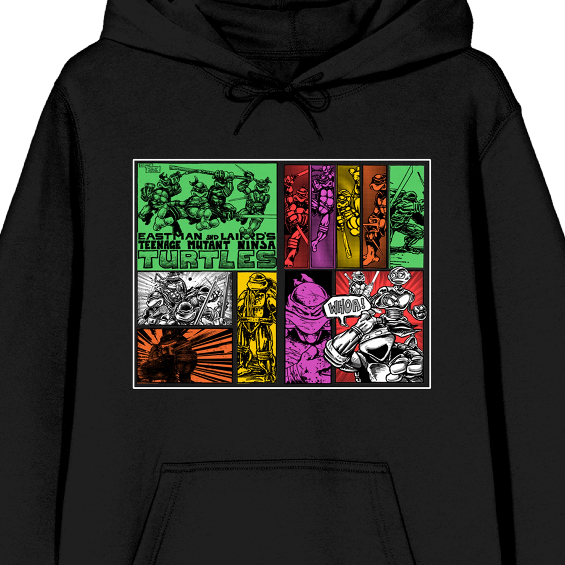 TMNT Comic Origins Long Sleeve Black Adult Hooded Sweatshirt