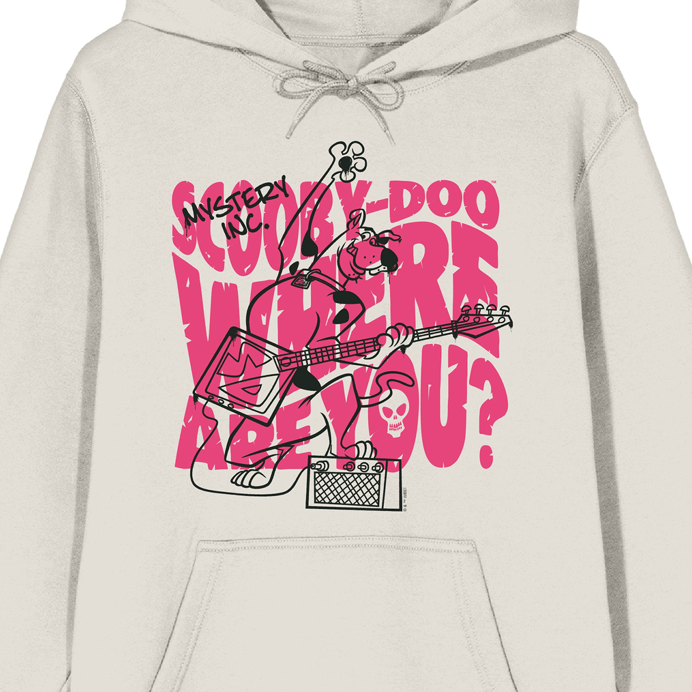Scooby-Doo Where Are You Character Outline Long Sleeve Adult Sand Hooded Sweatshirt