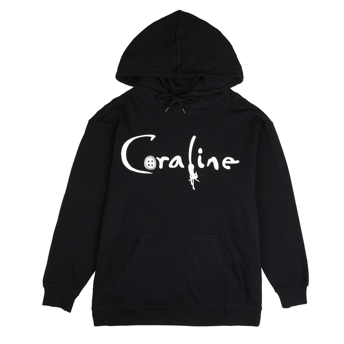 Coraline Full Moon Character Art Women's Black Long Sleeve Hooded Sweatshirt