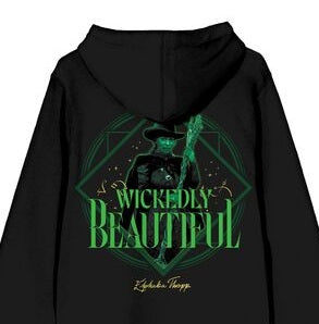 Wicked Part 1 Wickedly Beautiful Women's Black Long Sleeve Fleece Hooded Sweatshirt