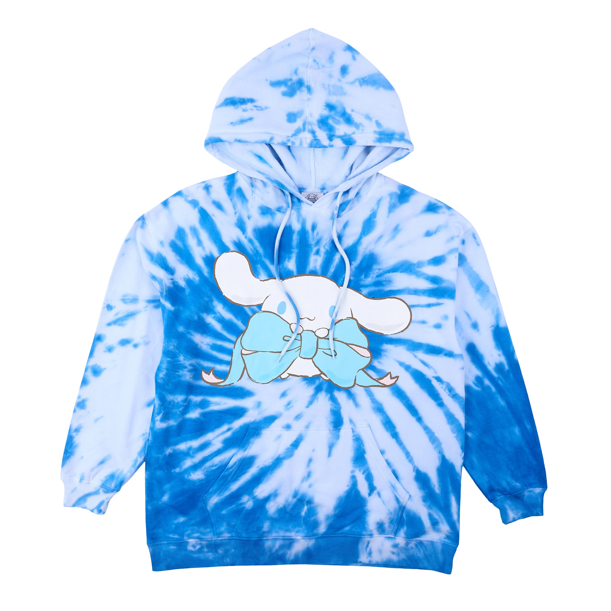 Cinnamoroll & Milk Women's Blue Tie-Dye Long Sleeve Fleece Hooded Sweatshirt