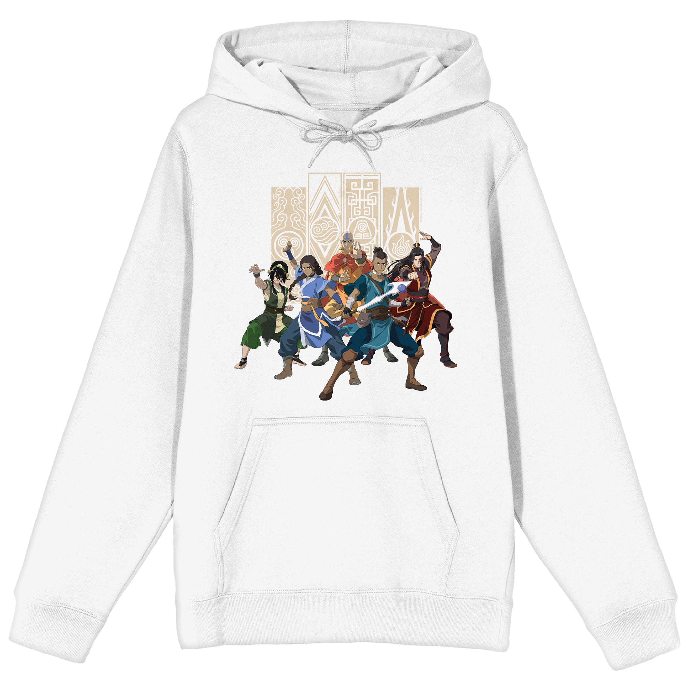 Avatar: The Last Airbender Adult Team Avatar Women's White Long Sleeve Hooded Sweatshirt