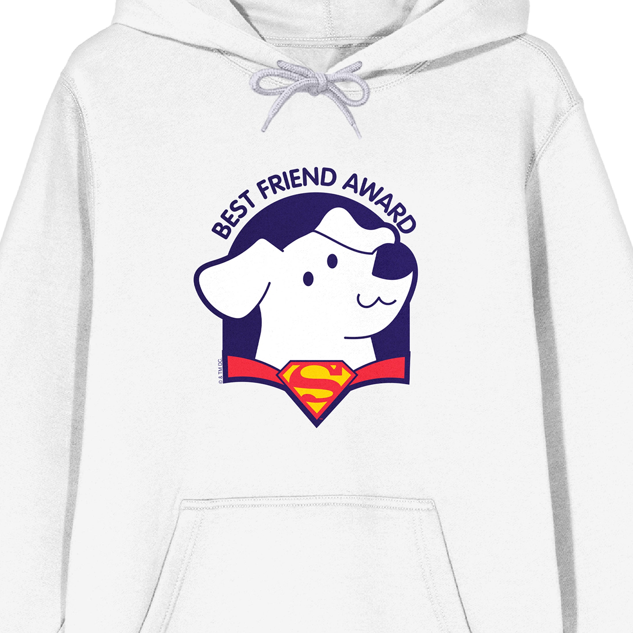 Supergirl Krypto Vector Art Best Friend Award Women's Royal Blue Long Sleeve Hooded Sweatshirt