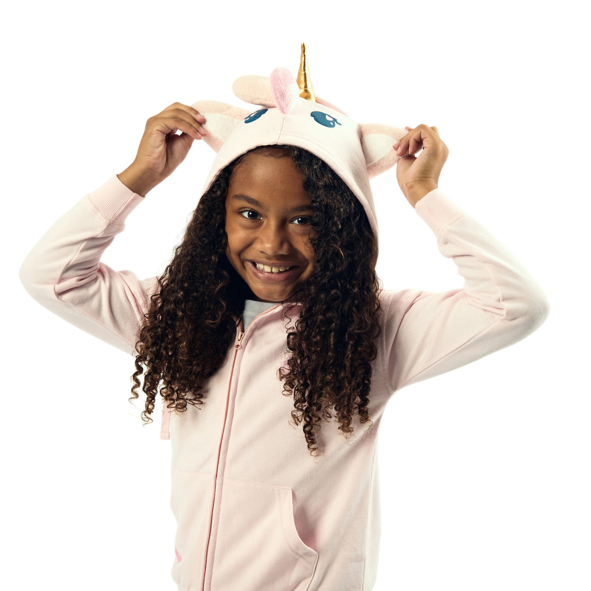 Unicorn Girl's Cradle Pink Long Sleeve Cosplay Zip-Up Hoodie