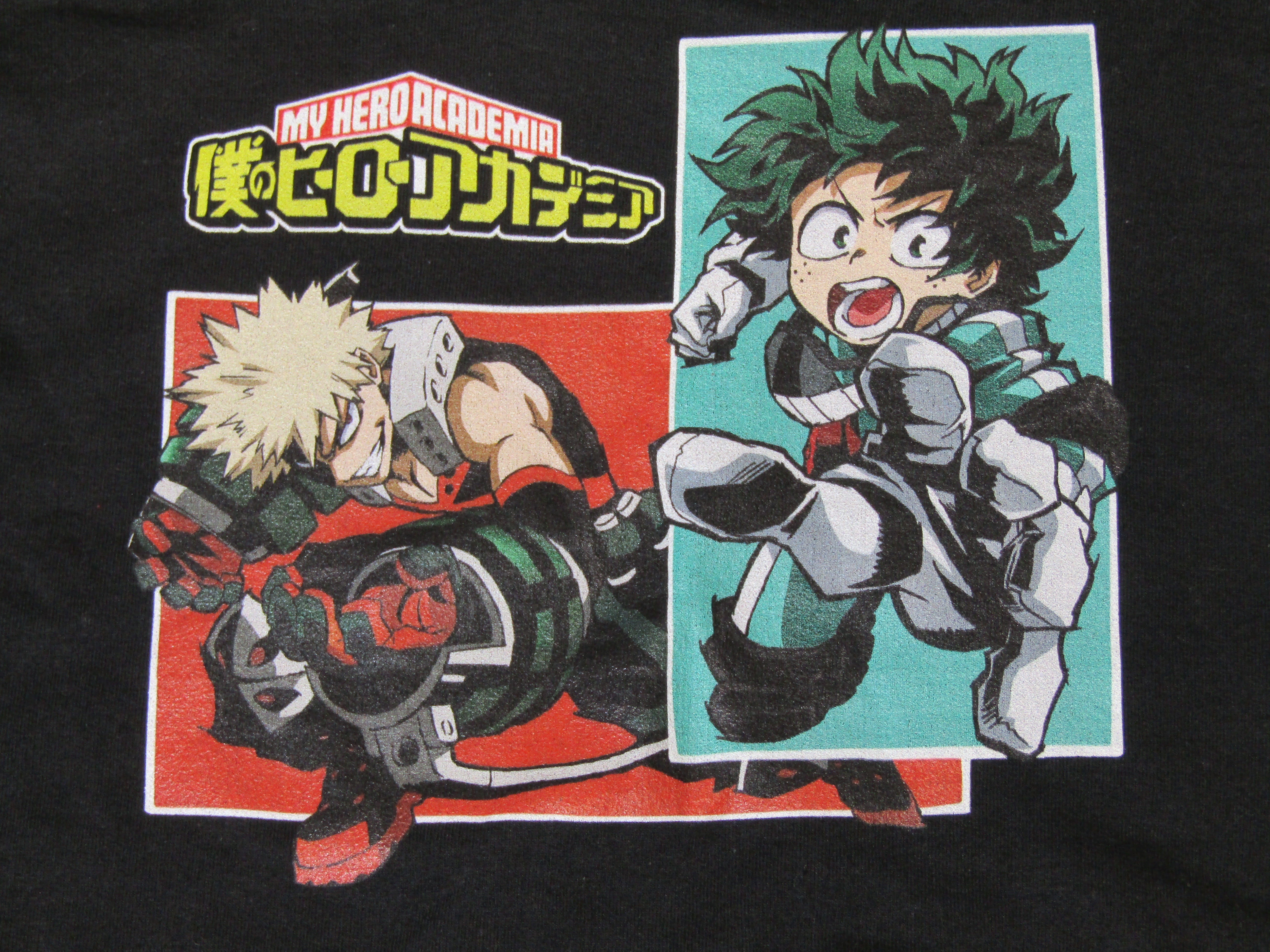 My Hero Academia Deku and Bakugo Panels Men's Black Graphic Hoodie