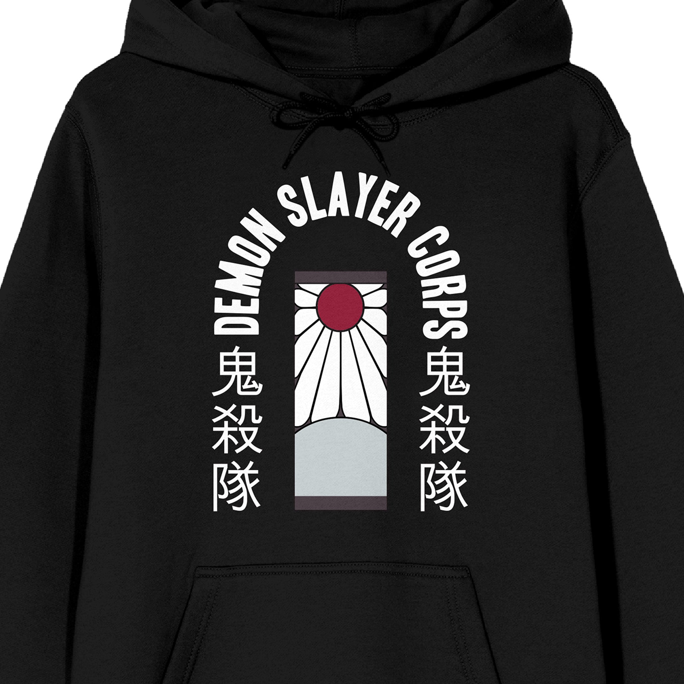 Demon Slayer Corps Tanjiro Earring Long Sleeve Black Adult Hooded Sweatshirt