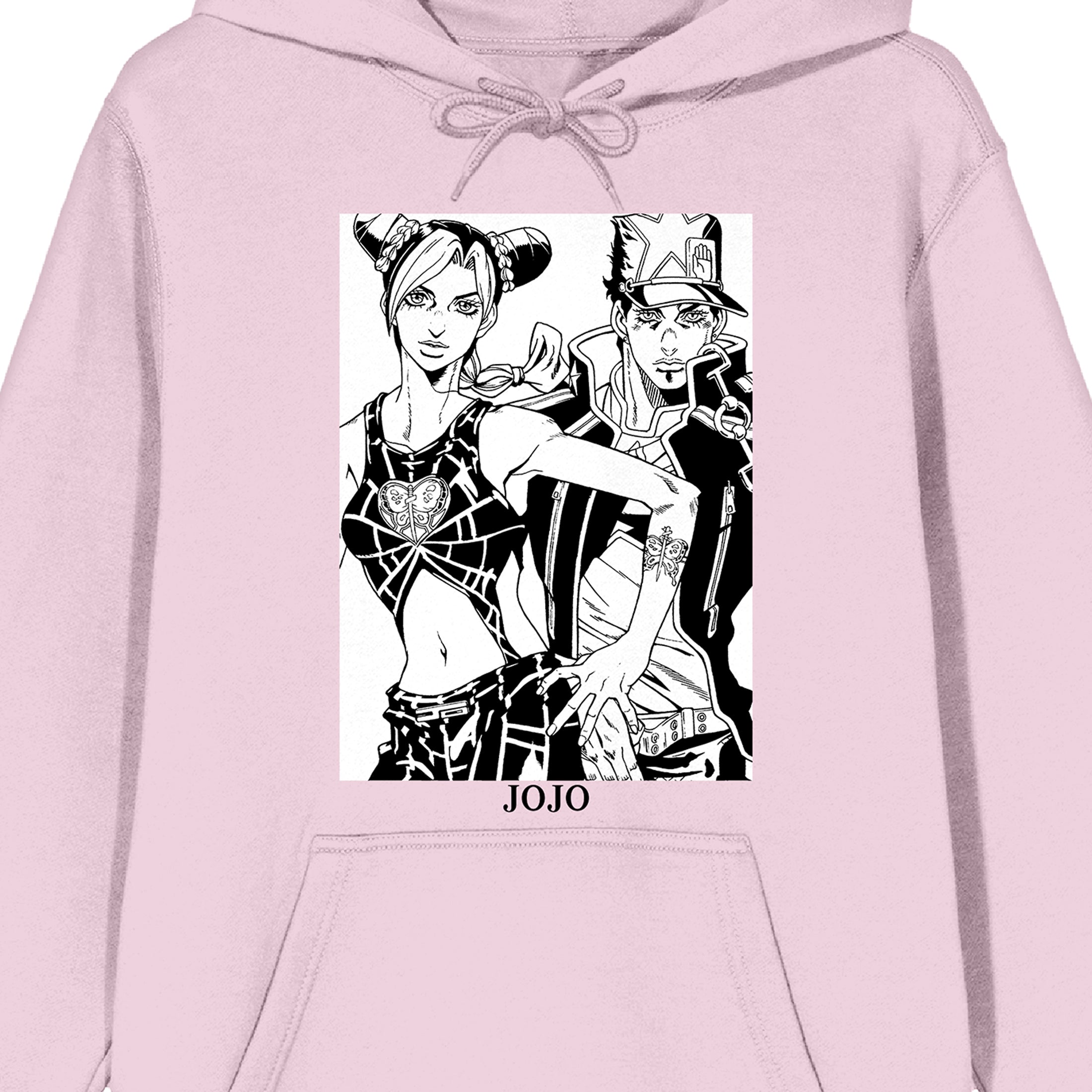 Jojo's Bizarre Adventure Stone Ocean Jolyne Jotaro Long Sleeve Cradle Pink Hooded Sweatshirt