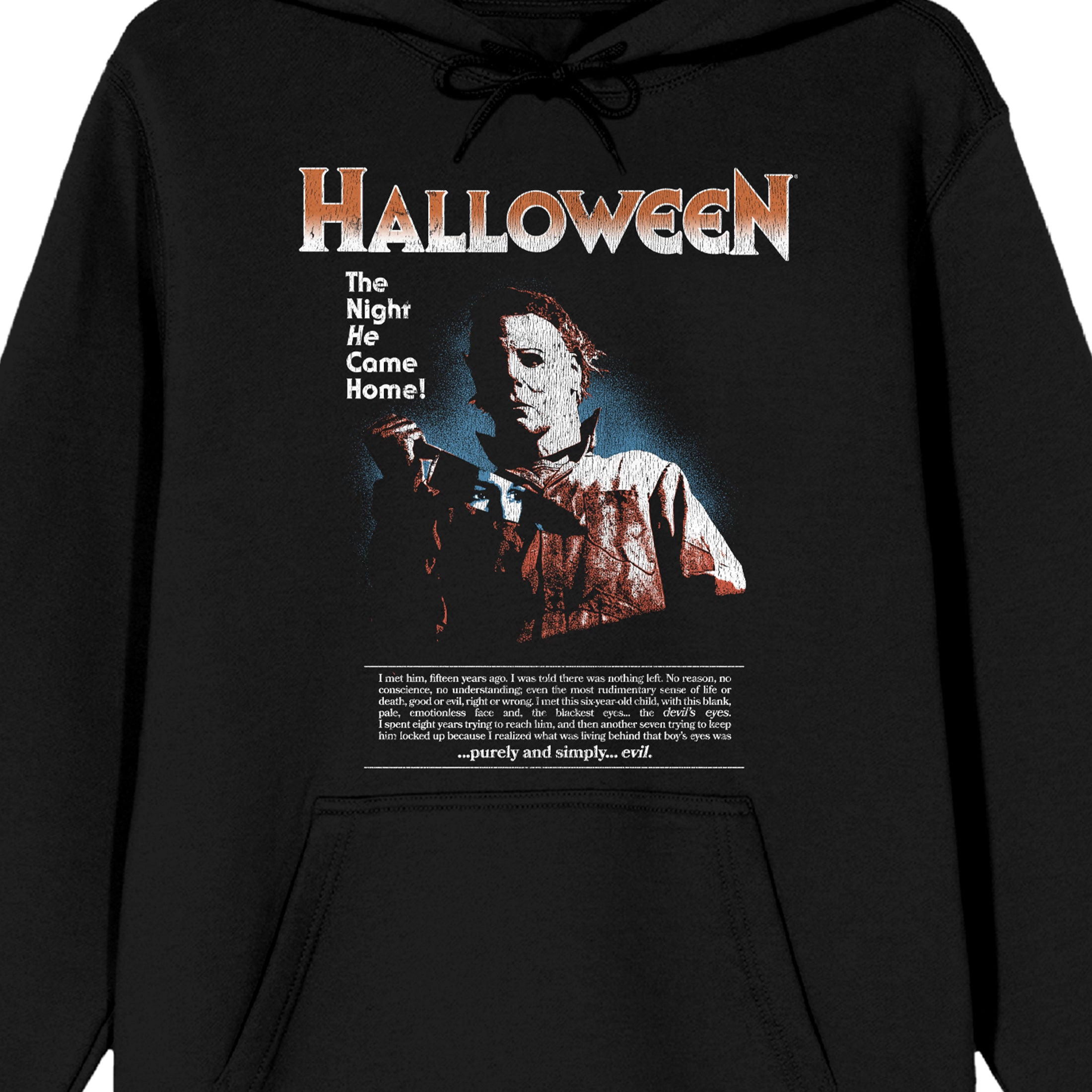 John Carpenter's Halloween The Night He Came Home Long Sleeve Men's Black Hooded Sweatshirt