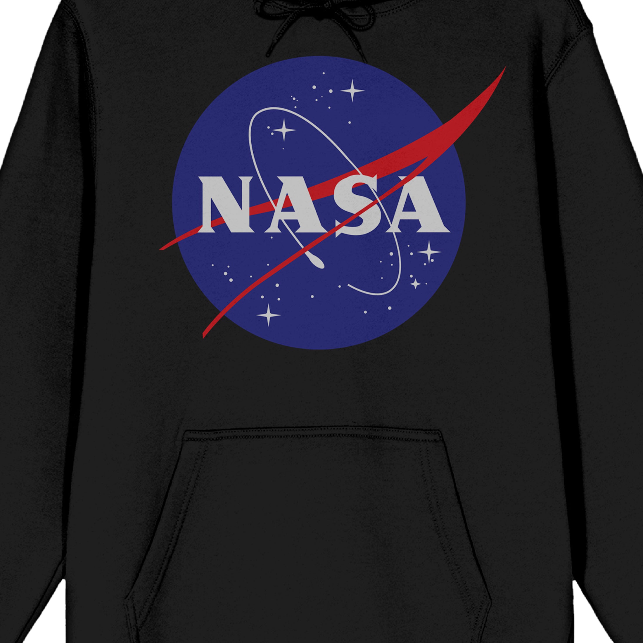 NASA Logo Long Sleeve Men's Black Hooded Sweatshirt