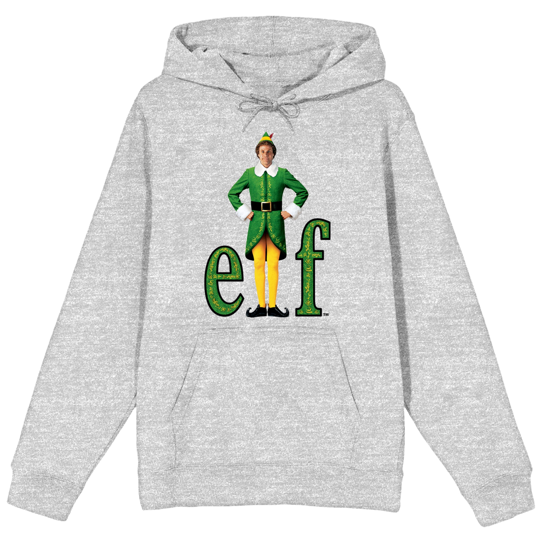William Buddy Hobbs Elf Movie Men's Athletic Heather Hoodie-Large