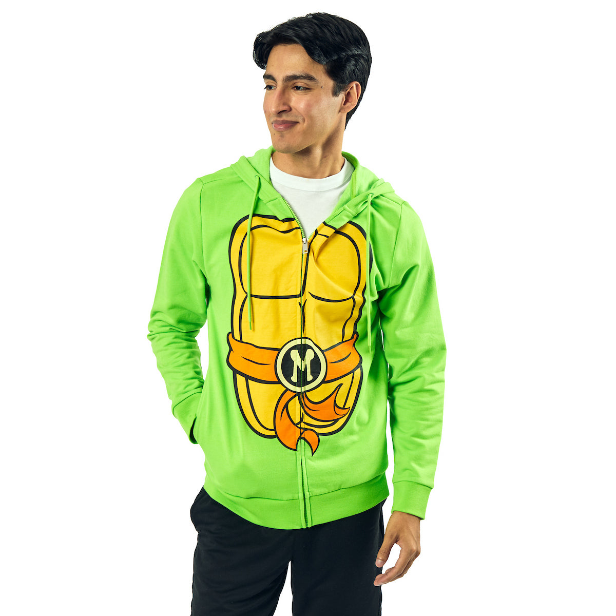 Teenage Mutant Ninja Turtles Michelangelo Long Sleeve Men's Green Cosplay Hoodie