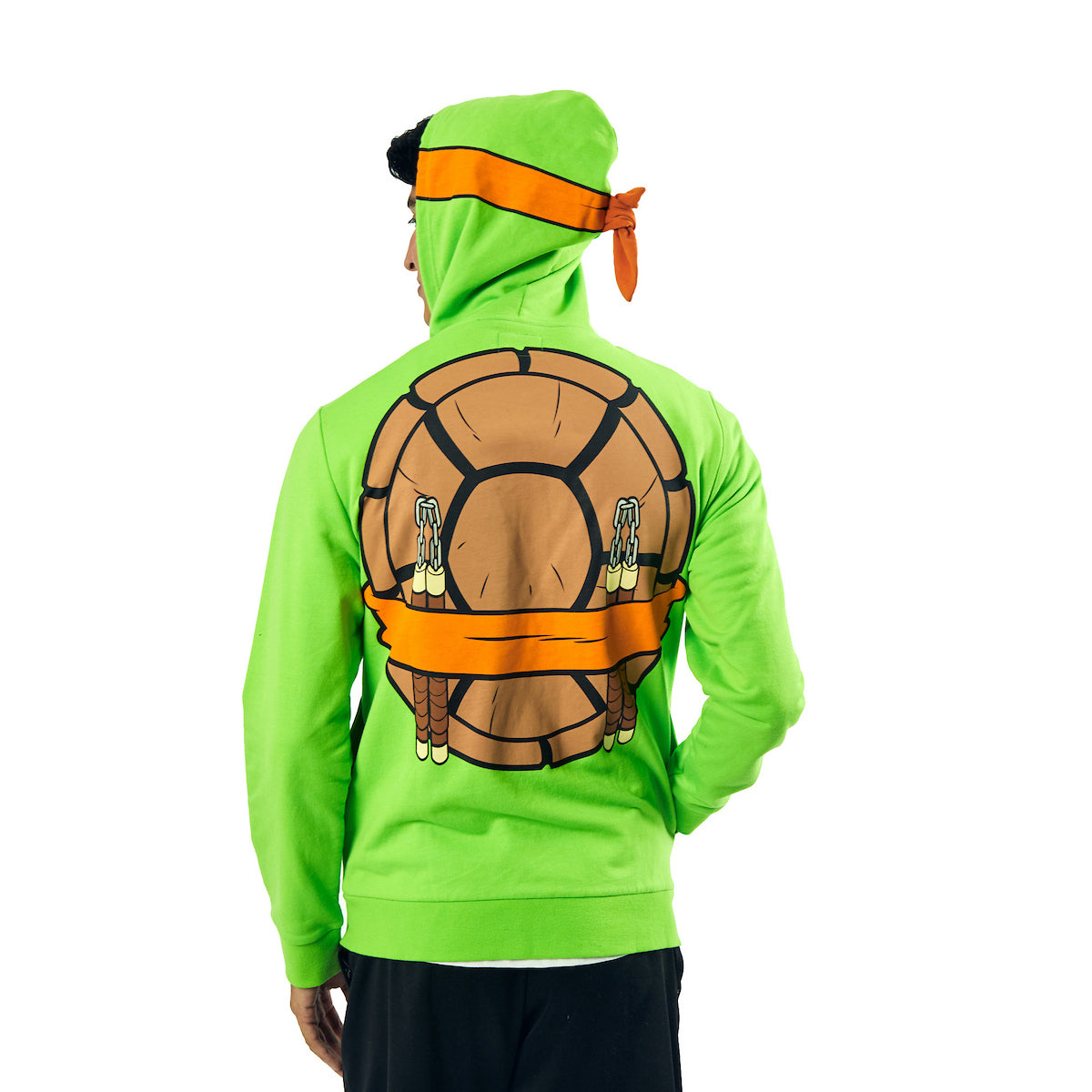 Teenage Mutant Ninja Turtles Michelangelo Long Sleeve Men's Green Cosplay Hoodie