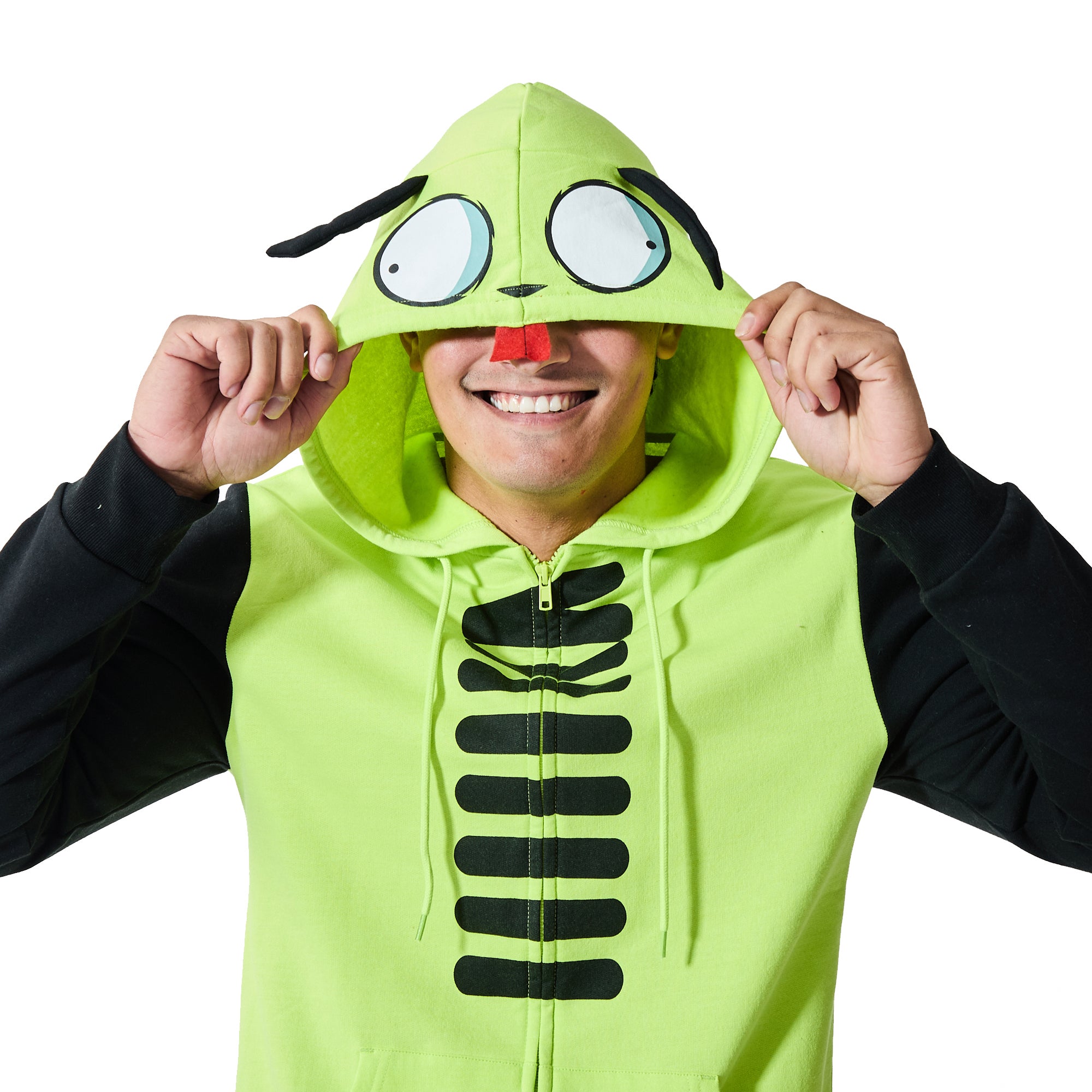 Invader Zim Gir Long Sleeve Men's Colorblock Cosplay Hoodie