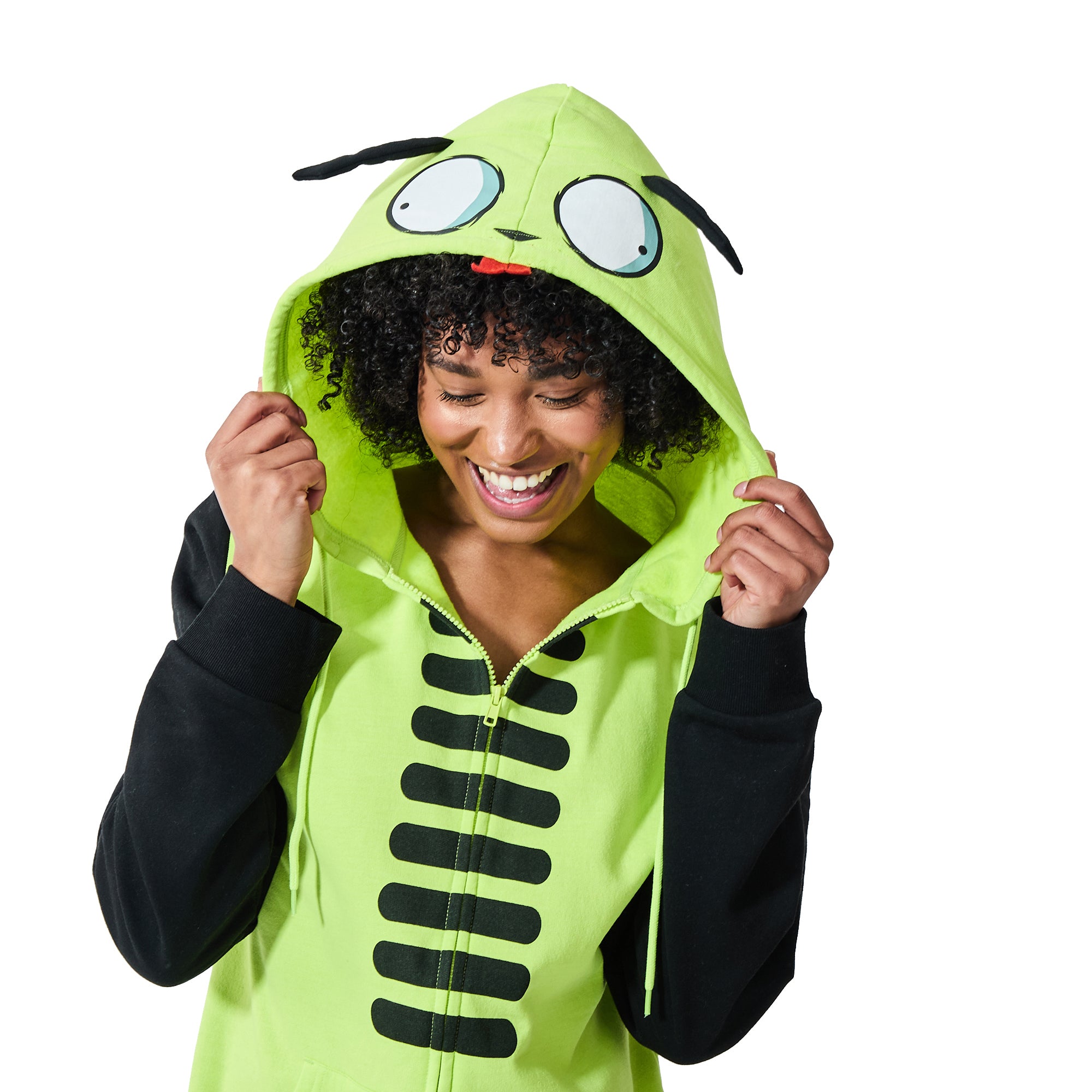 Invader Zim Gir Long Sleeve Men's Colorblock Cosplay Hoodie