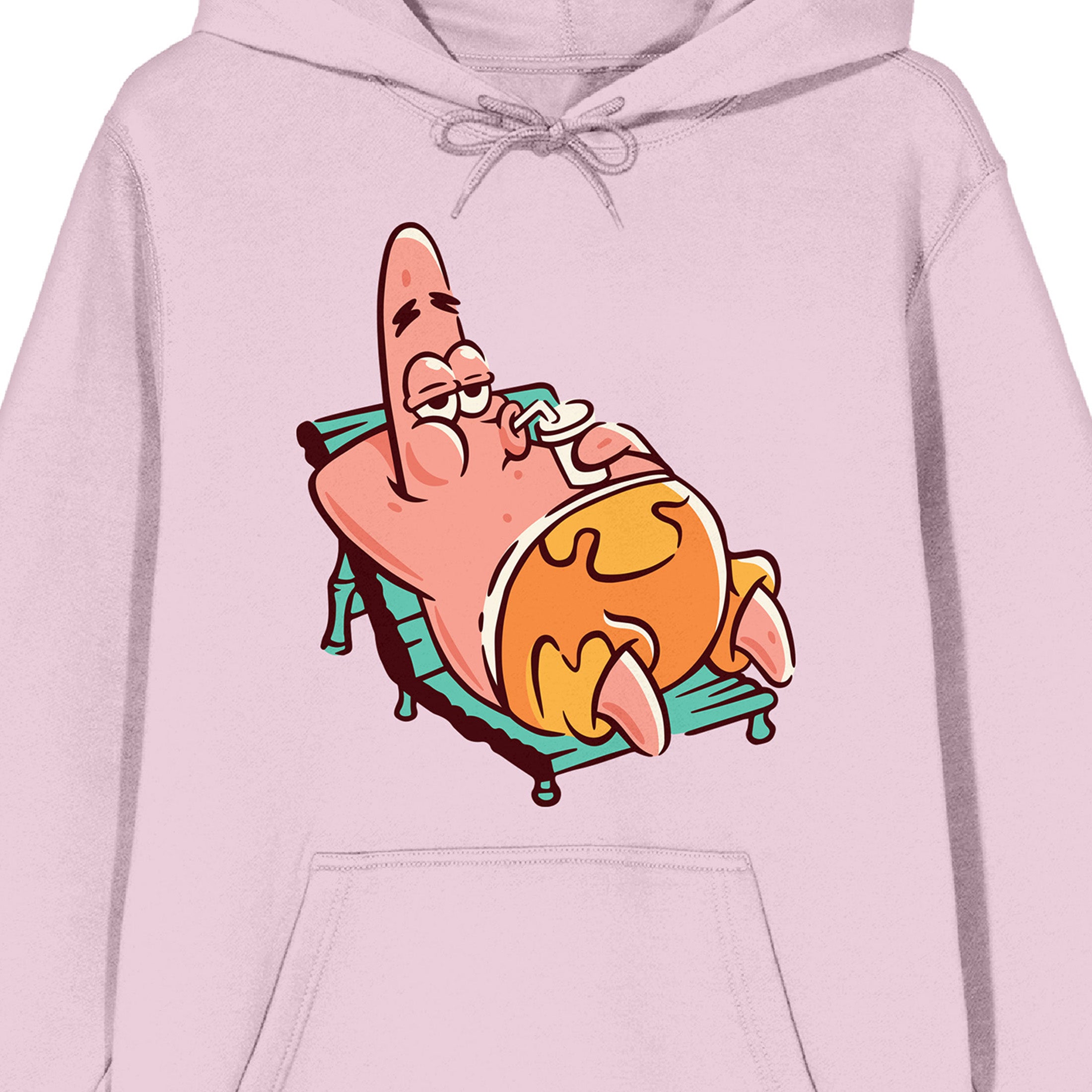 SpongeBob Squarepants Patrick Star Lounging Adult Pink Hoodie