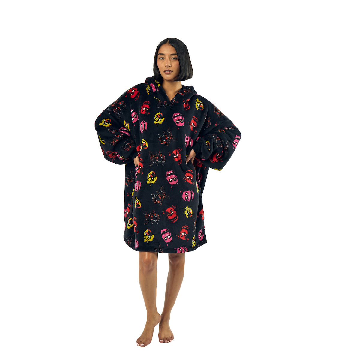 Five Nights At Freddy's Neon Character Heads Oversized Wearbable Hooded Blanket-OSFA