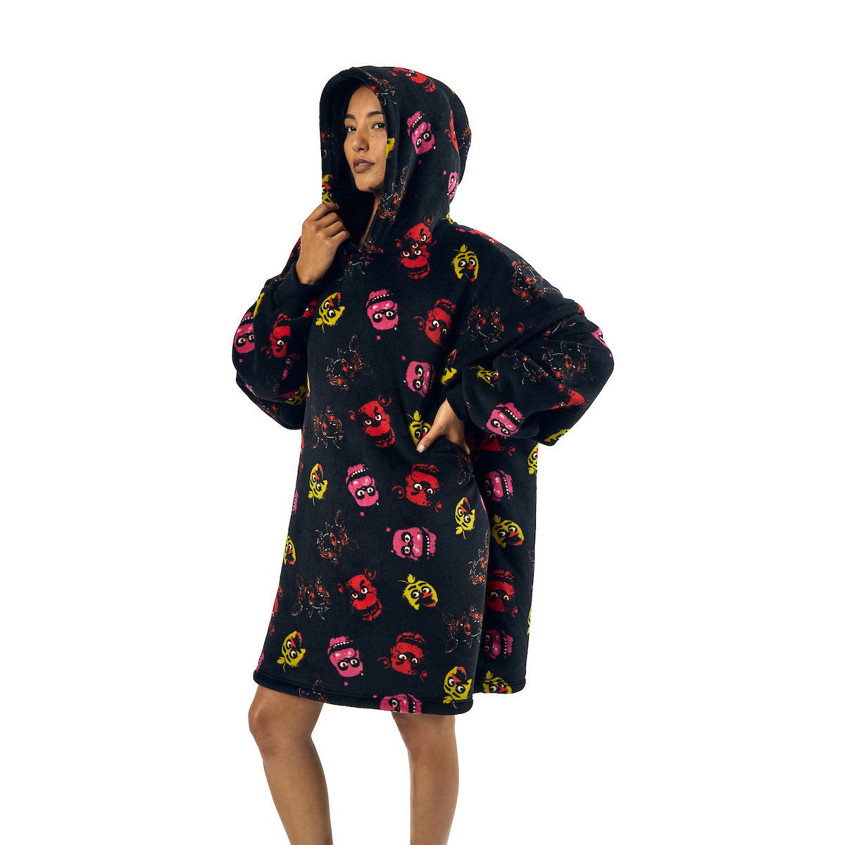 Five Nights At Freddy's Neon Character Heads Oversized Wearbable Hooded Blanket-OSFA