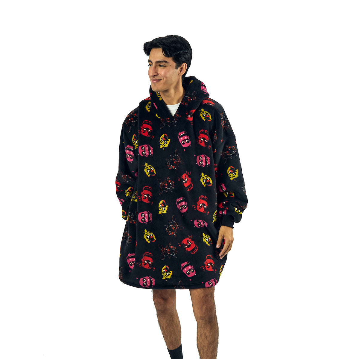 Five Nights At Freddy's Neon Character Heads Oversized Wearbable Hooded Blanket-OSFA