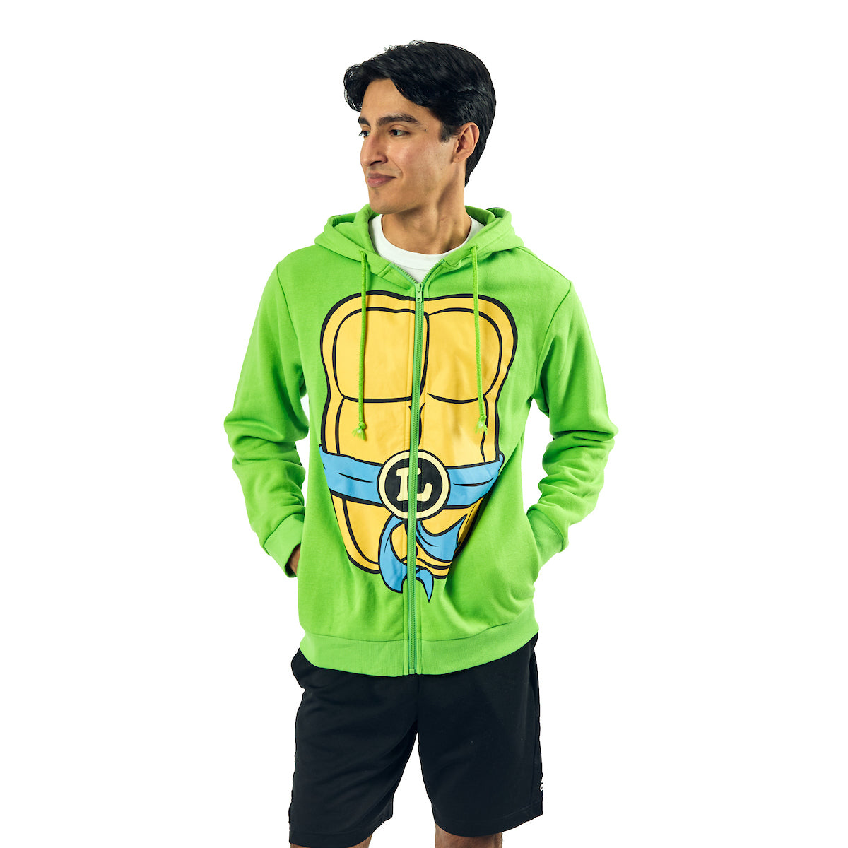 Teenage Mutant Ninja Turtles Leonardo Long Sleeve Men's Green Cosplay Hoodie