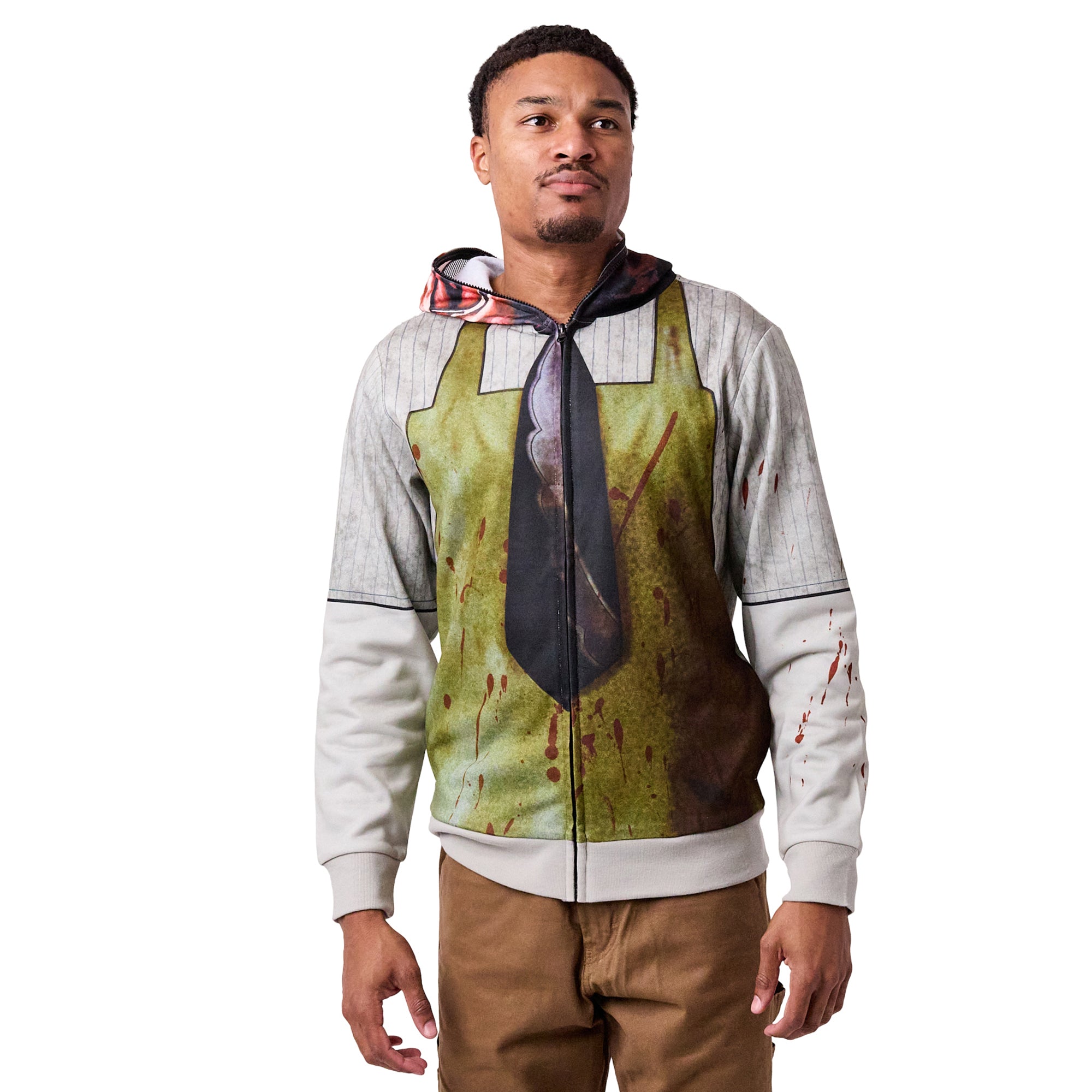 Texas Chainsaw Massacre Leatherface Men's Full-Zip Cosplay Hoodie