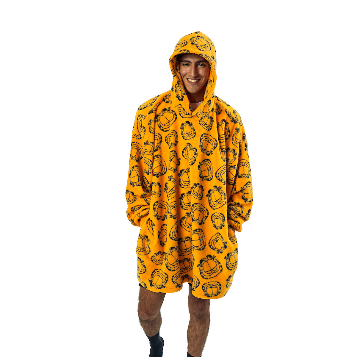 Garfield Character Heads All-Over Print Oversized Hoodie Wearable Blanket-OSFA