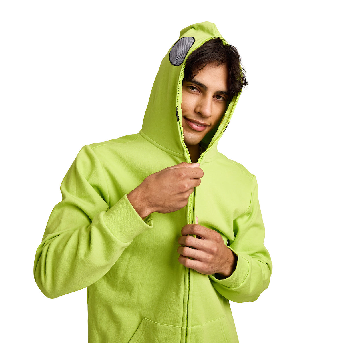 Alien Mask Men's Green Long Sleeve Cosplay Hoodie