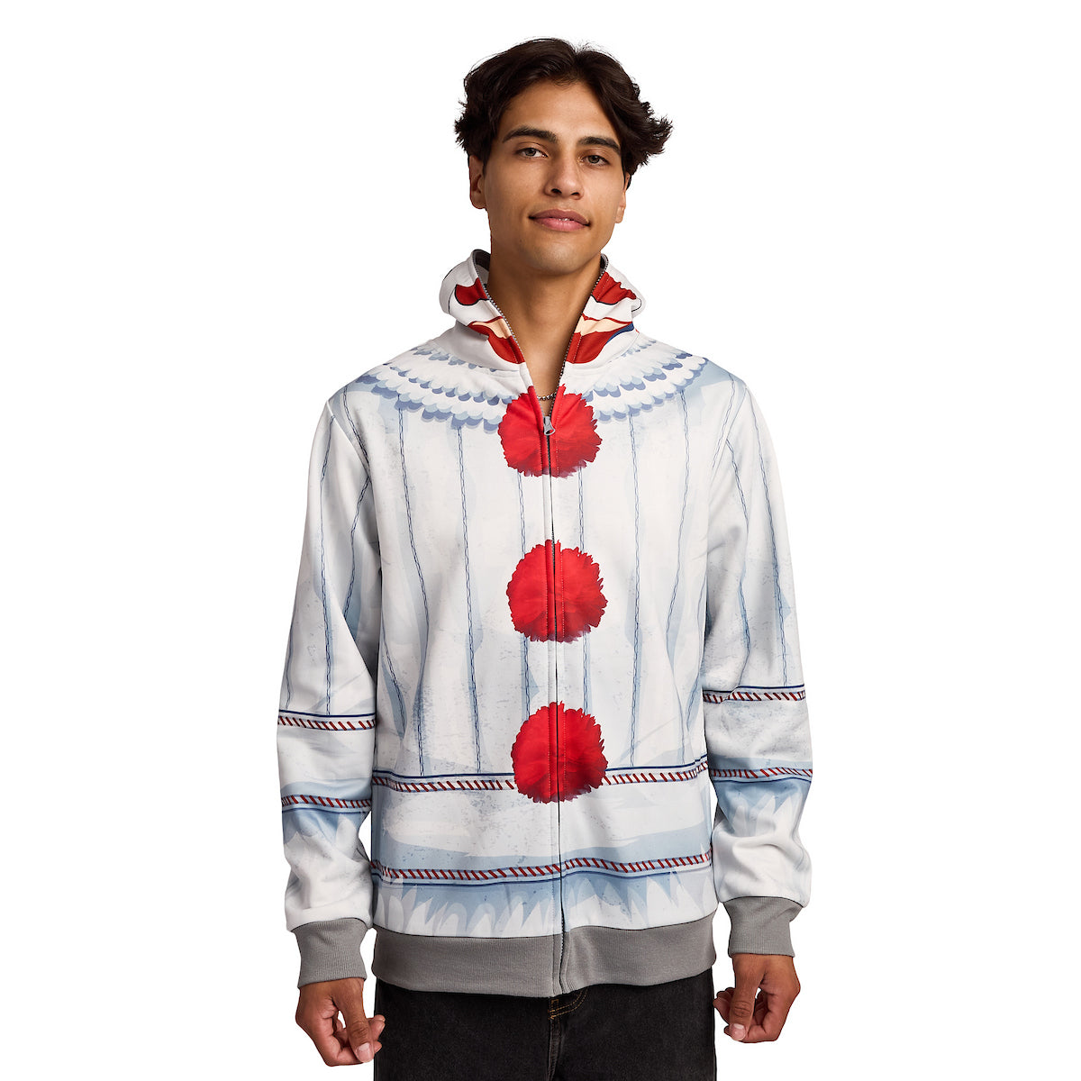 IT Pennywise Men's Long Sleeve Cosplay Zip Hoodie