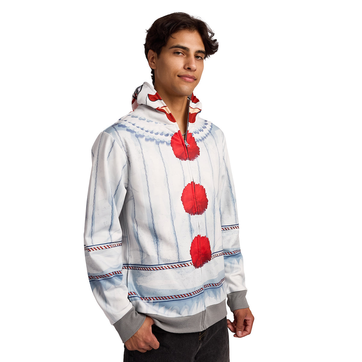 IT Pennywise Men's Long Sleeve Cosplay Zip Hoodie