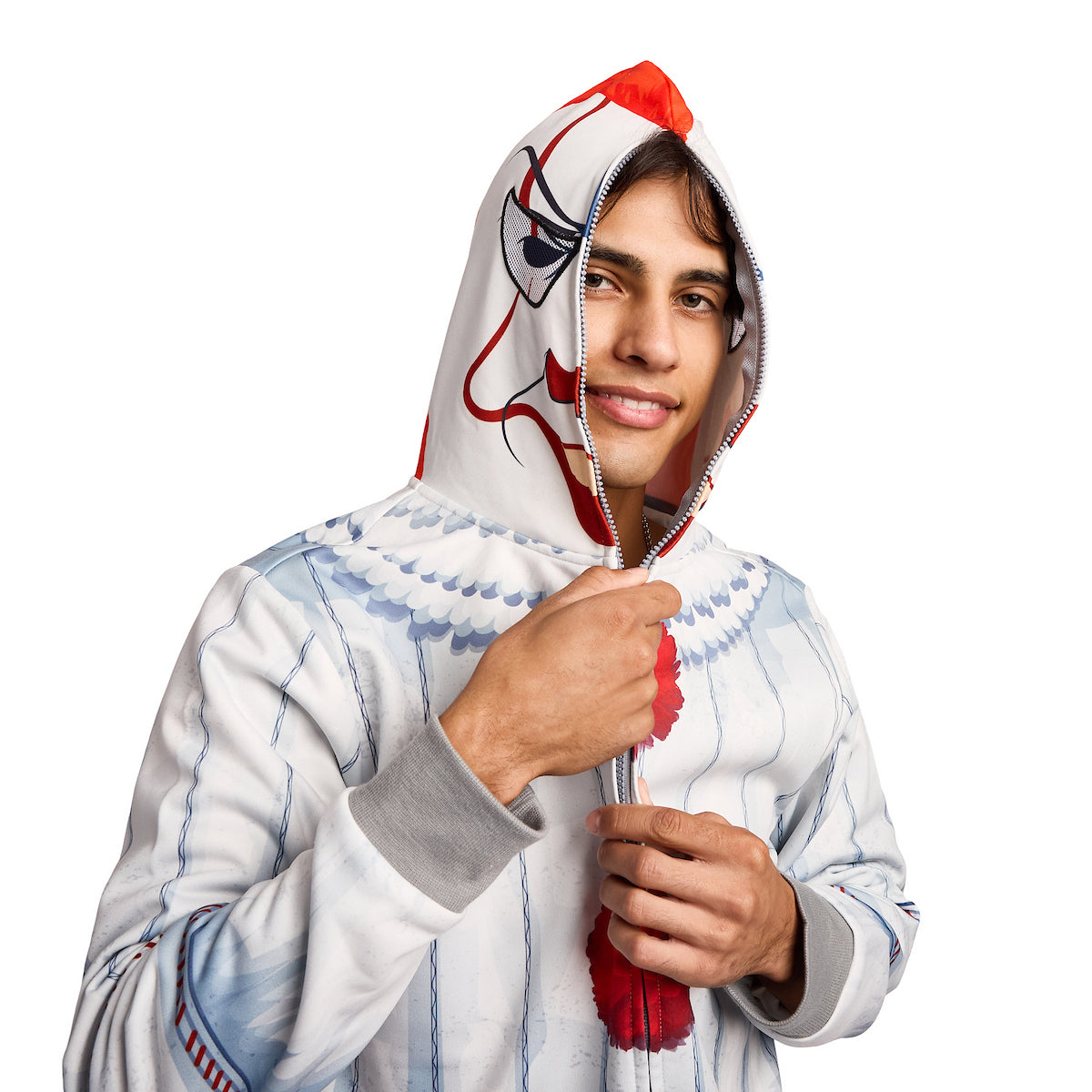 IT Pennywise Men's Long Sleeve Cosplay Zip Hoodie